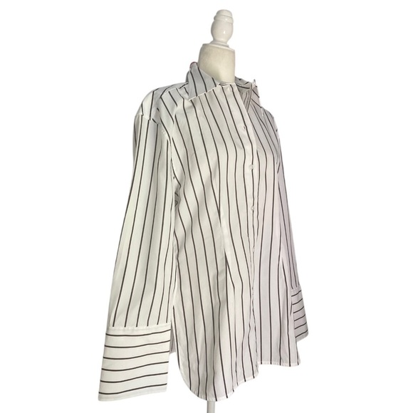 Day Birger et Mikkelsen Julia Modern Stripe Blouse Top Bright White  Brown - Picture 9 of 16